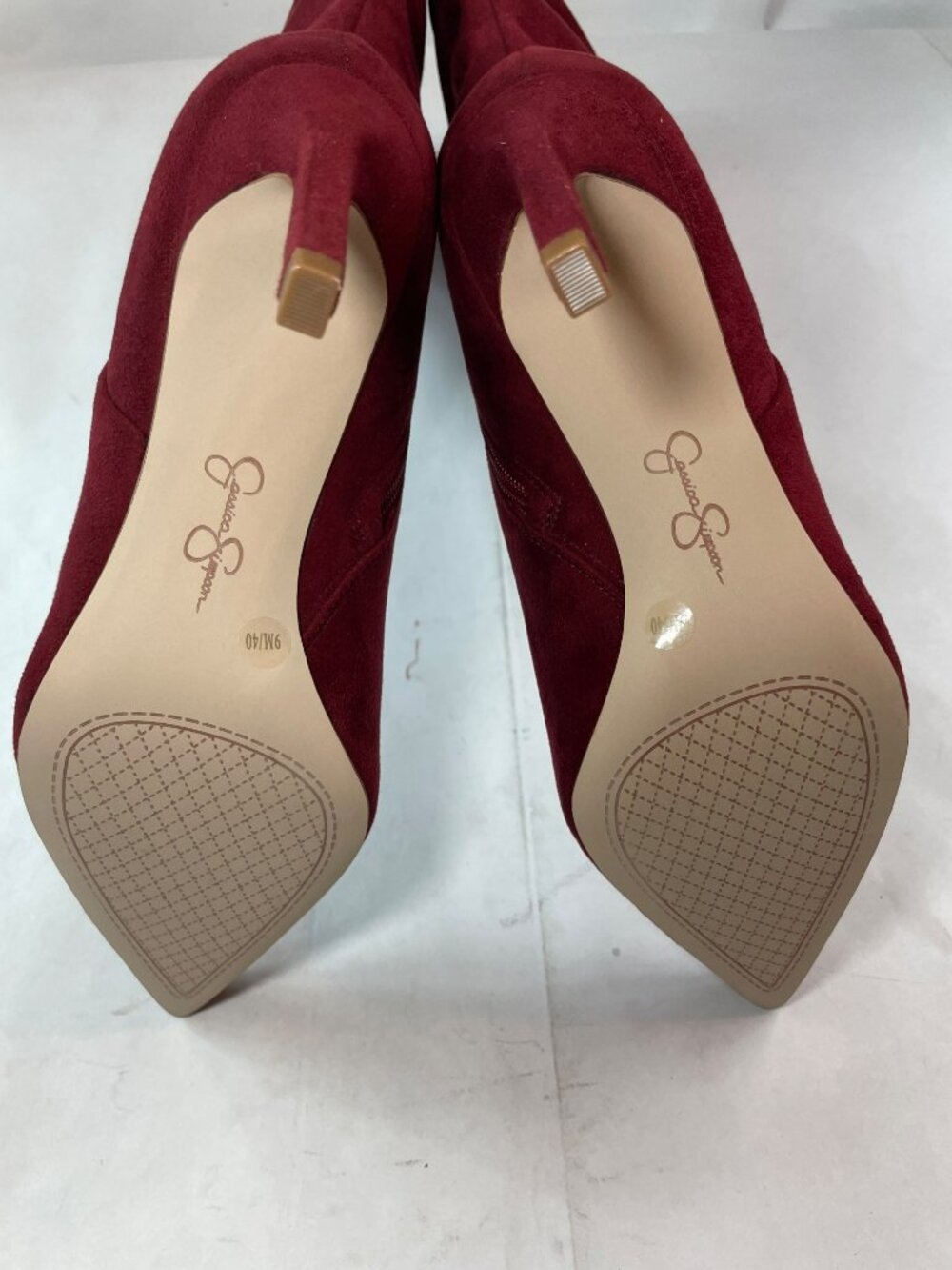 Jessica Simpson Earon Knee-High Burgundy Pointed Stiletto Heel Boots Wmn's Sz 9M - Picture 9 of 13